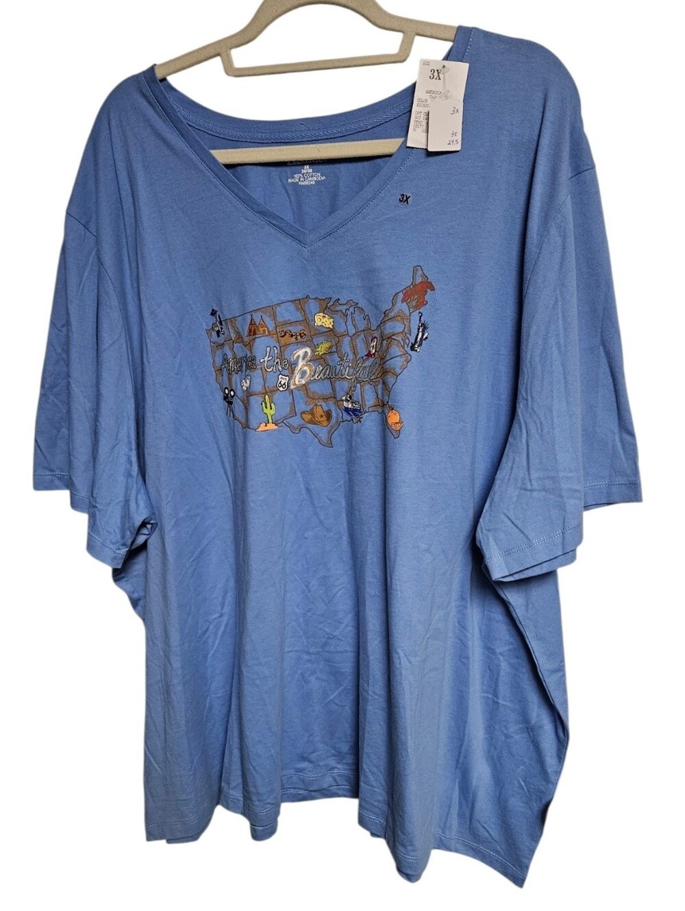 Liz & Me Light Blue V-Neck Tee